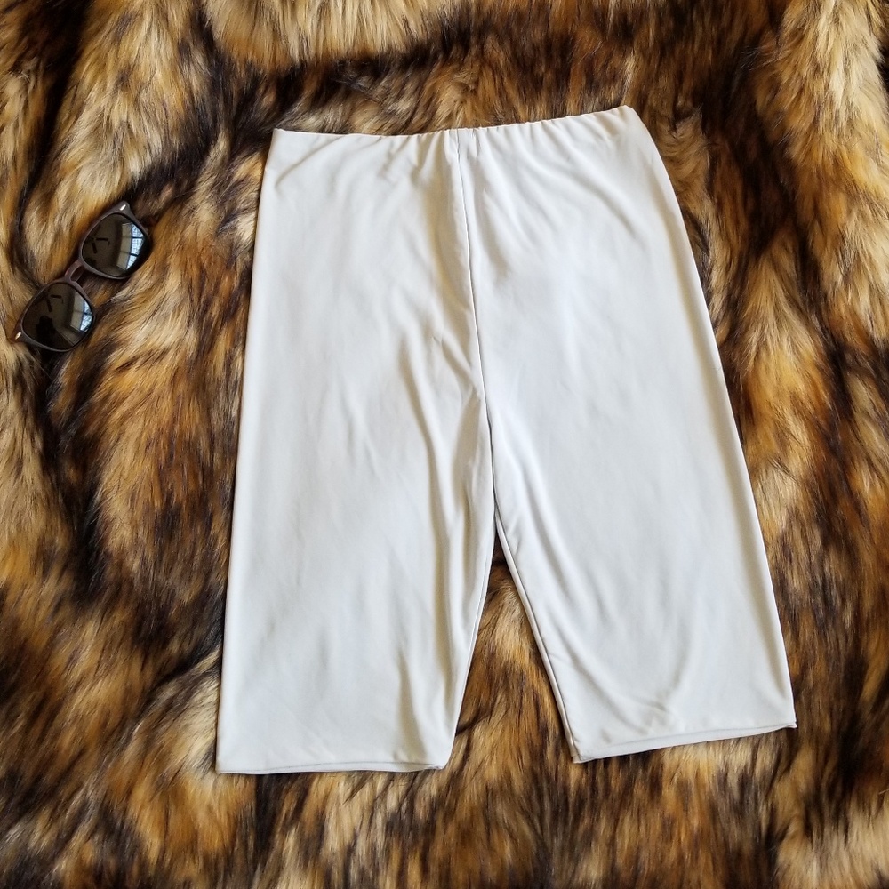 Pale blue longline biker shorts